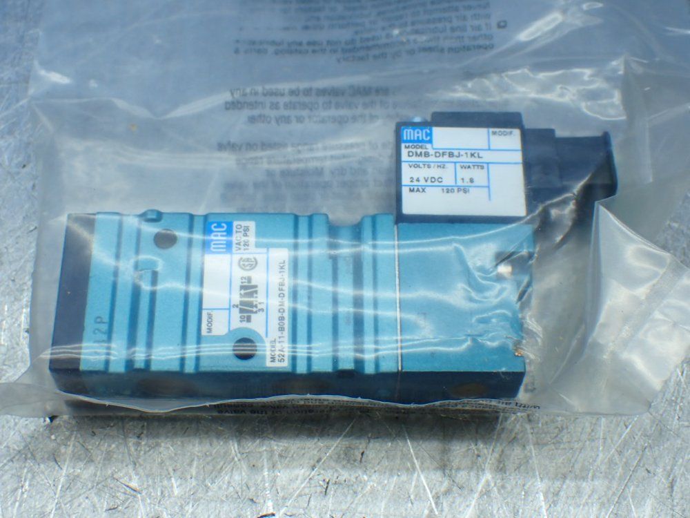 Mac Valves Pneumatic Solenoid Valve - 52a-11-b0b-dm-dfbj-1kl