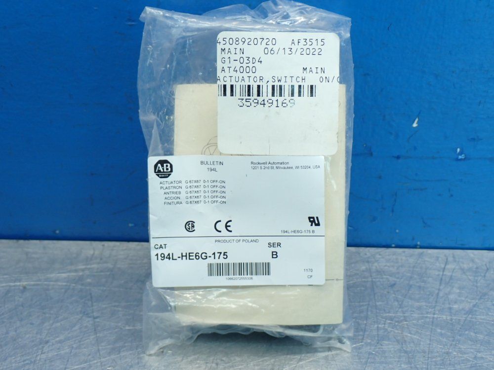 Allen Bradley Control & Load Switch - 194l-he6g-175