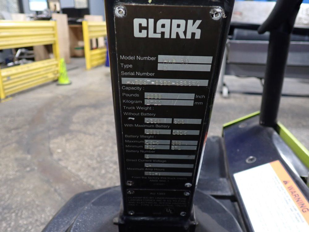 Clark 6000 Lbs Electric Pallet Jack - Hwd 30