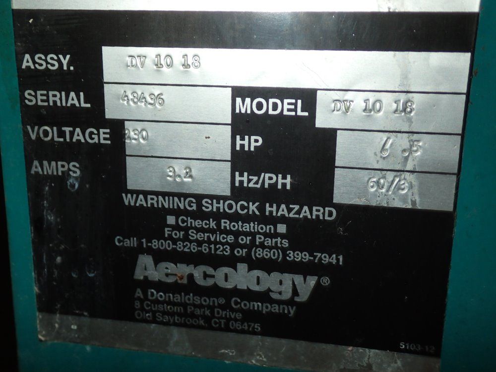 Aercology 1/2 Hp Dust Collector - Dv1018