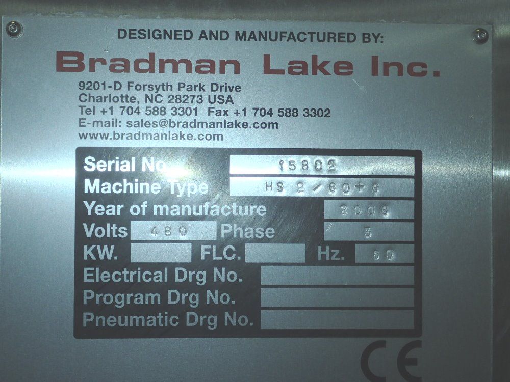 Bradman Lake S/s Packing Machine