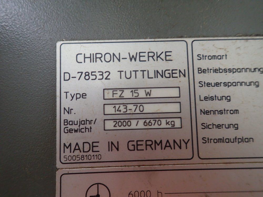 Chiron Cnc Vertical Machining Center