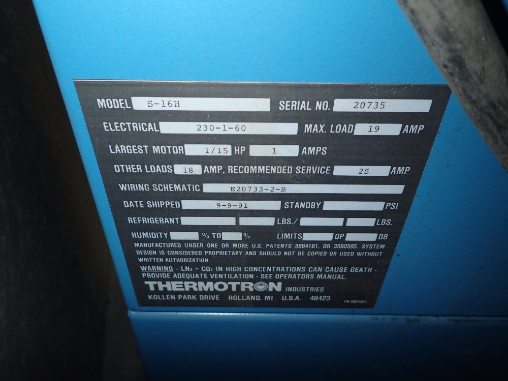 Thermotron Envronmental Chamber