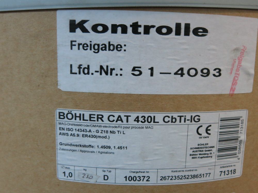 Bohler Welding Wire - 430l