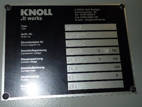 Knoll Coolant Unit / Paper Filter Unit