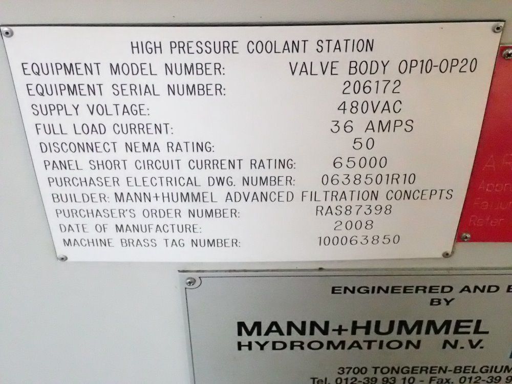 Mann+hammel High Pressure Cooling Station