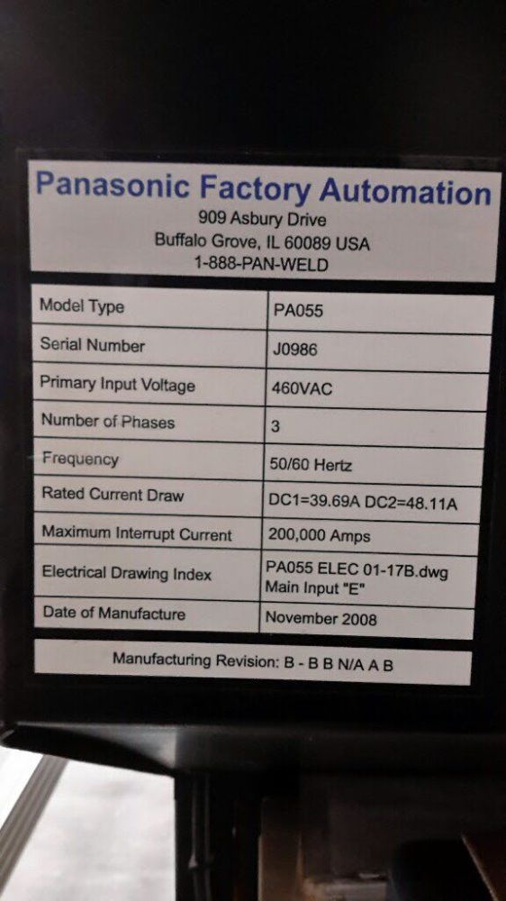 Panasonic Robotic Welding Systems - Performarc Pa55