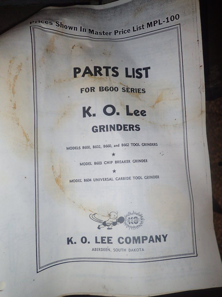 K.o Lee Company Surface Grinder