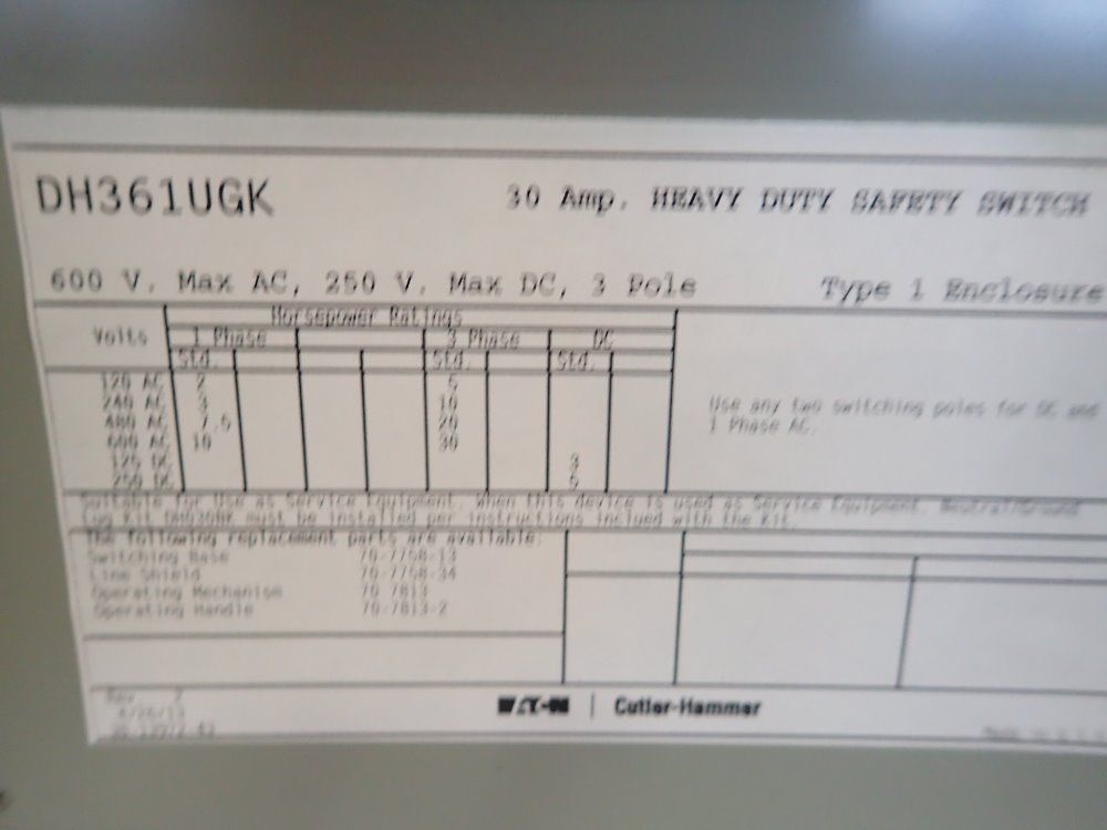 Eaton Non-fusible Disconnect