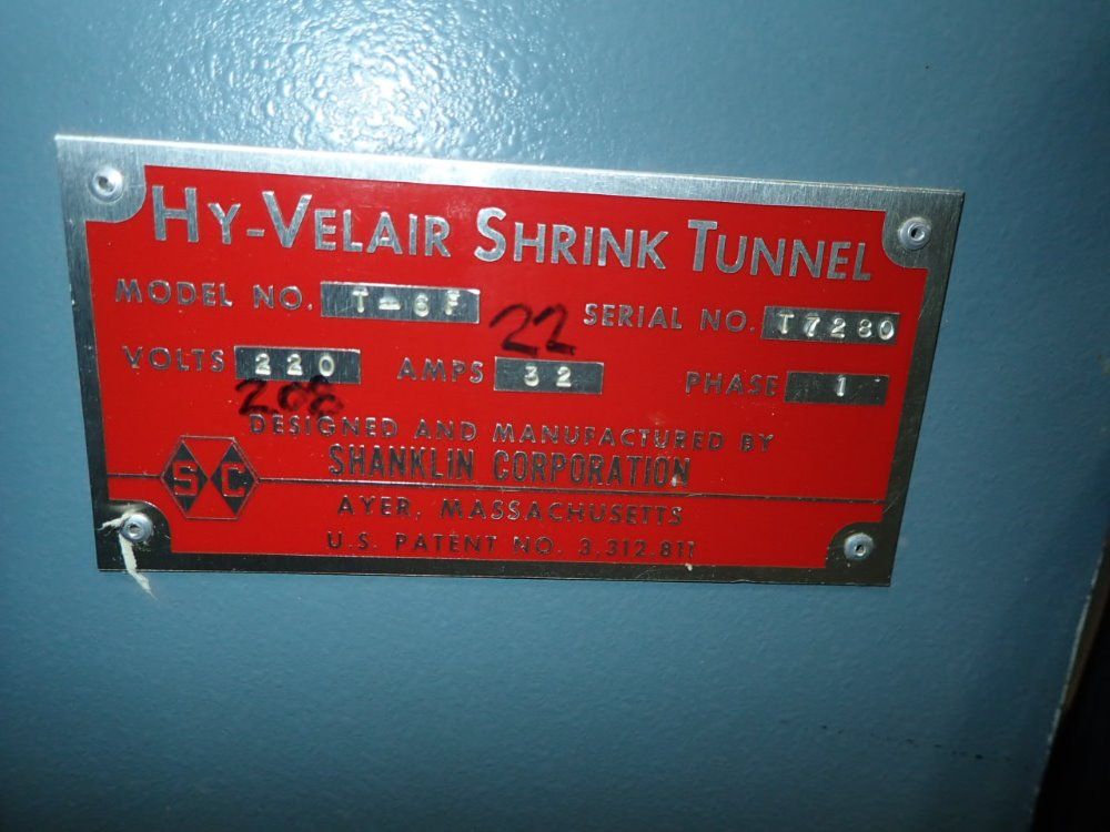 Hy-velair/shanklin Shrink Tunnel