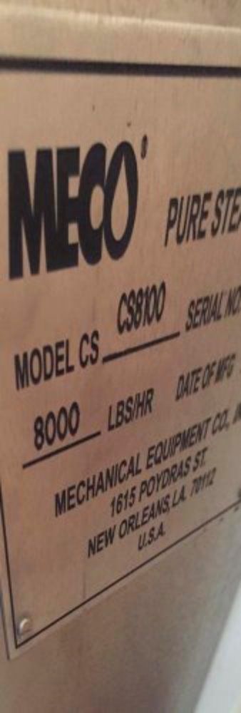 Meco 8000 Lbs/hour Pure Steam Generator - Cs8100