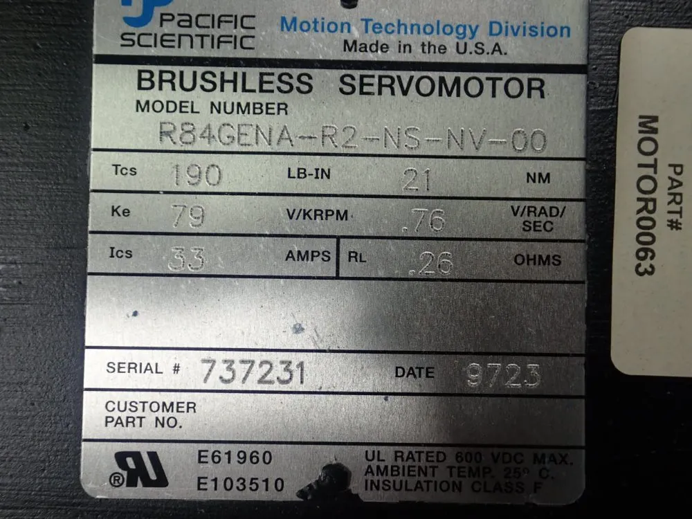Pacific Scientific Servo Motor