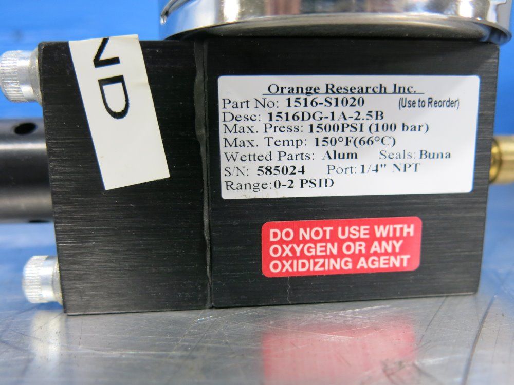 Orange Research Pressure Gauge