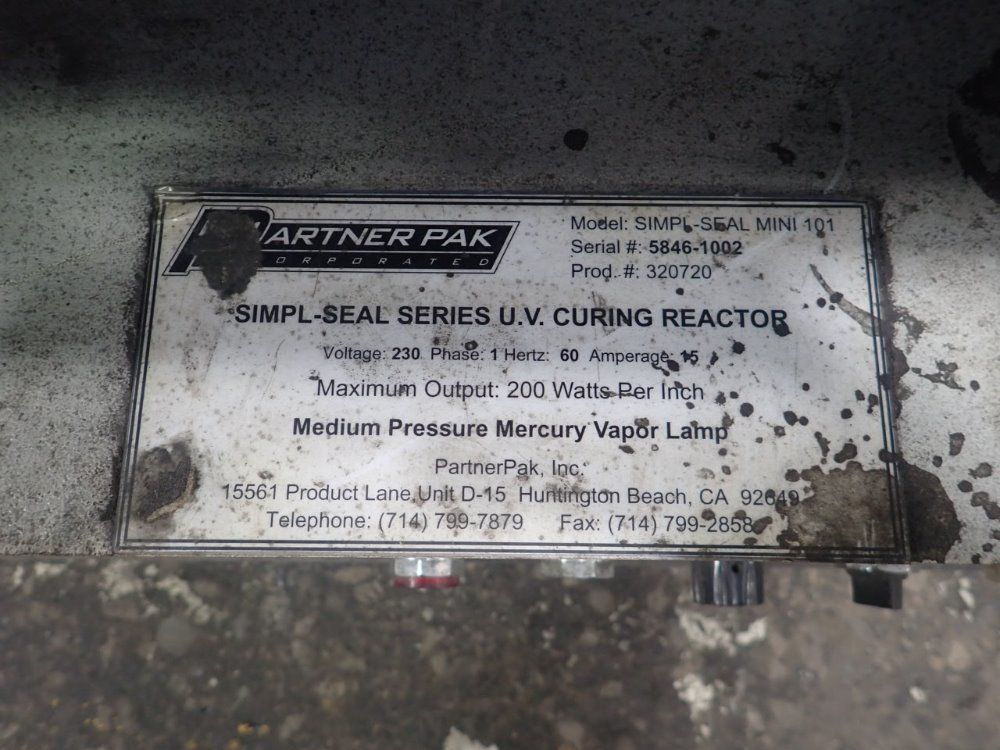 Partner Pak Uv Curing Oven