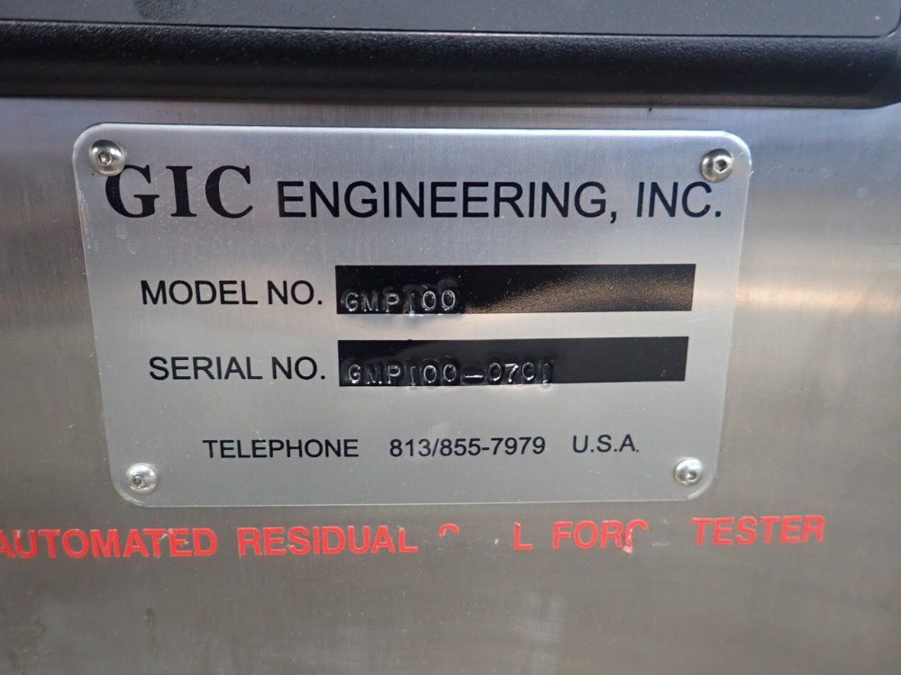G I C Engineering Ss Automated Residual Seal Force Tester