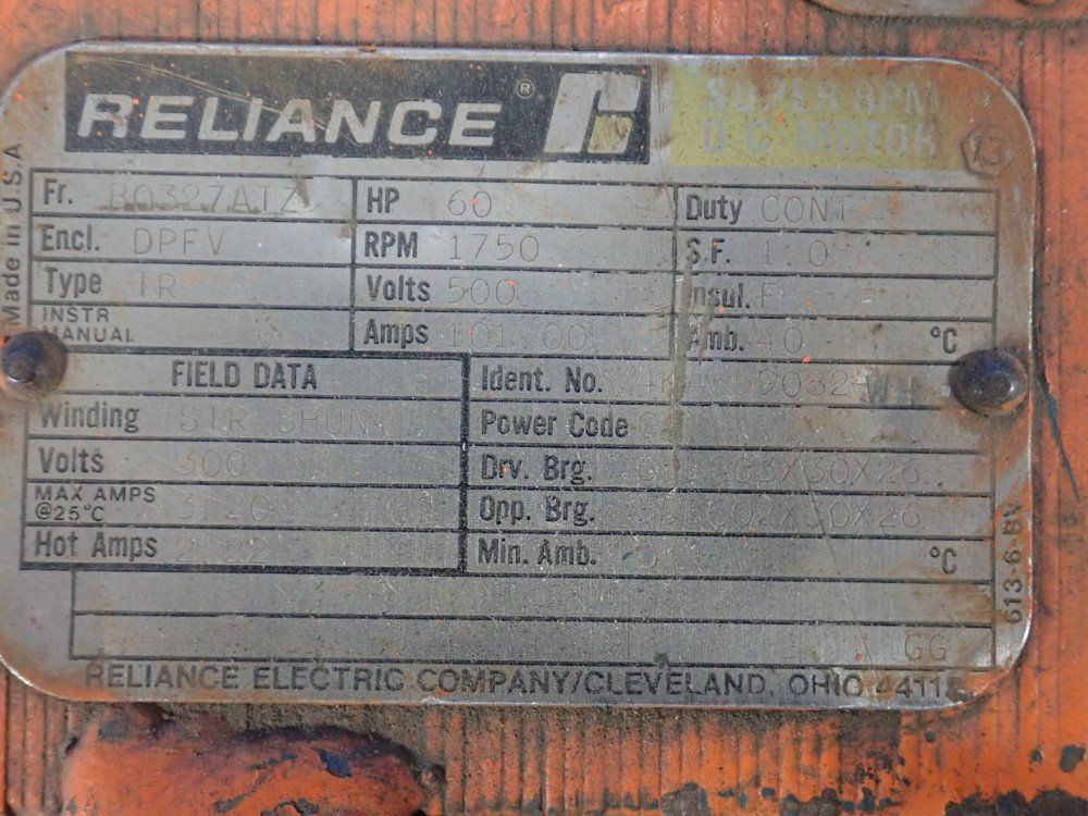 Reliance Electric / General Electric Dc Motor Assembly