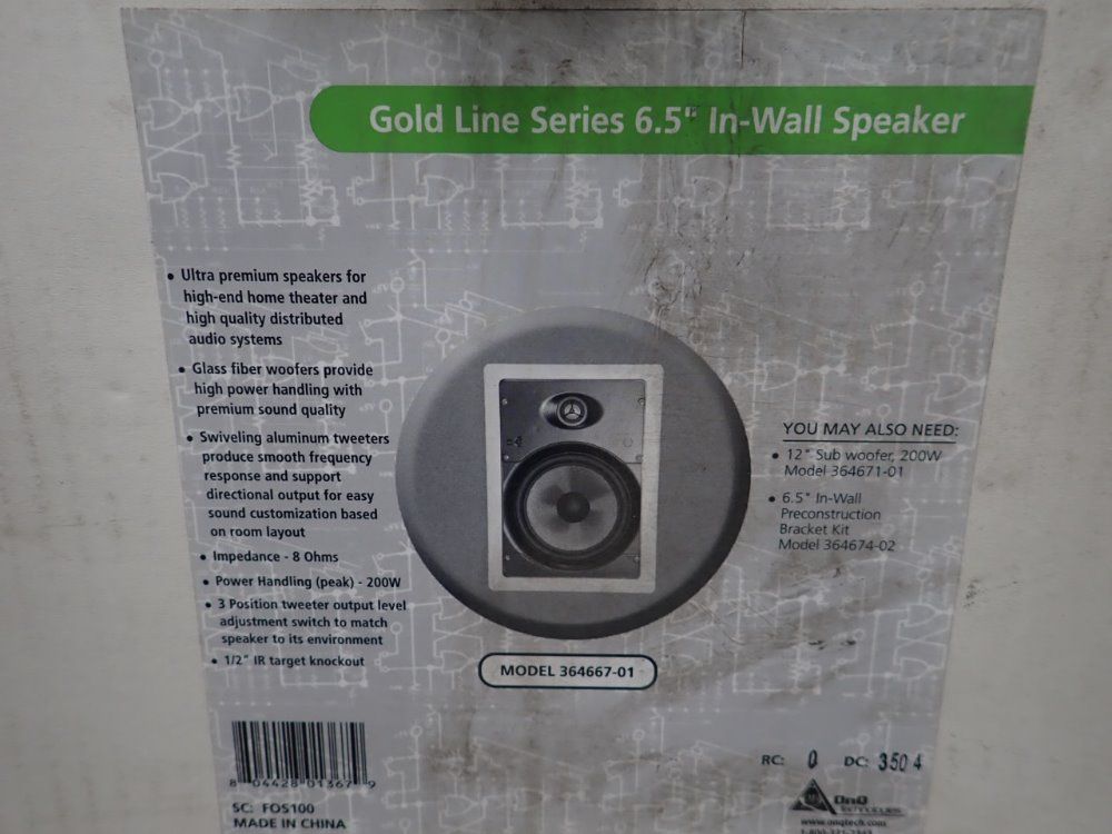 Onq Tech 6 1/2" In Wall Speaker