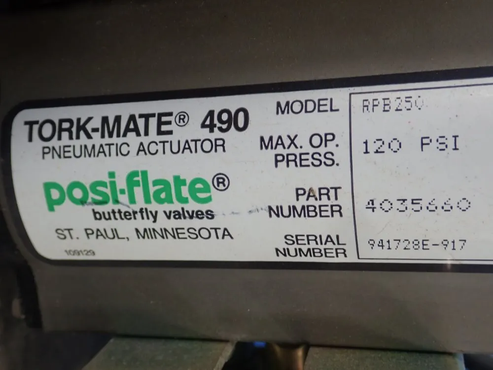 Posi-flate Butterfly Valve W/ Actuator