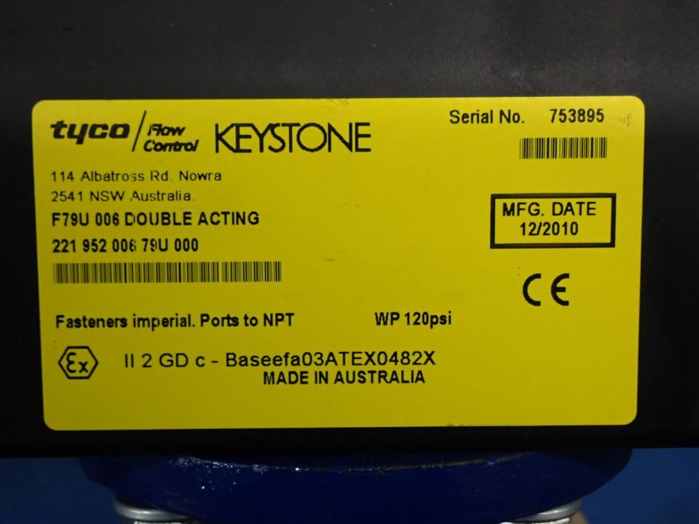 Keystone Butterfly Valve W/ Actuator
