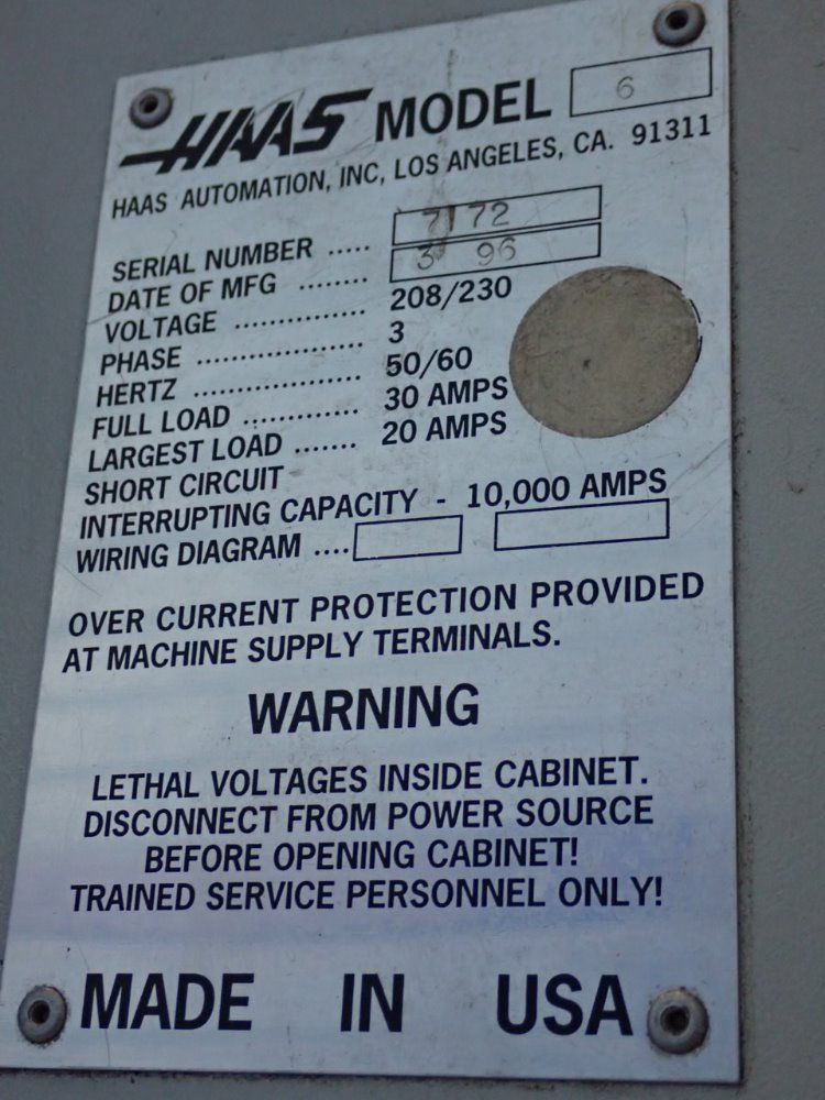 Haas 28" X 64" 6 Cnc Vmc - Vf-6