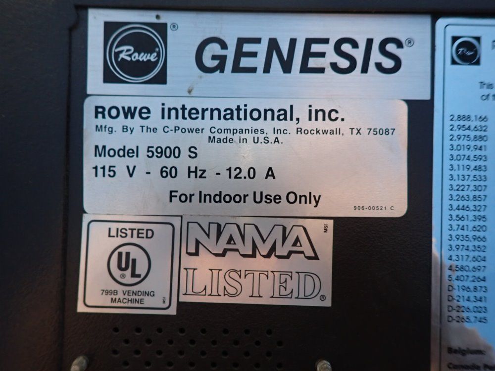 Rowe International Vending Machine