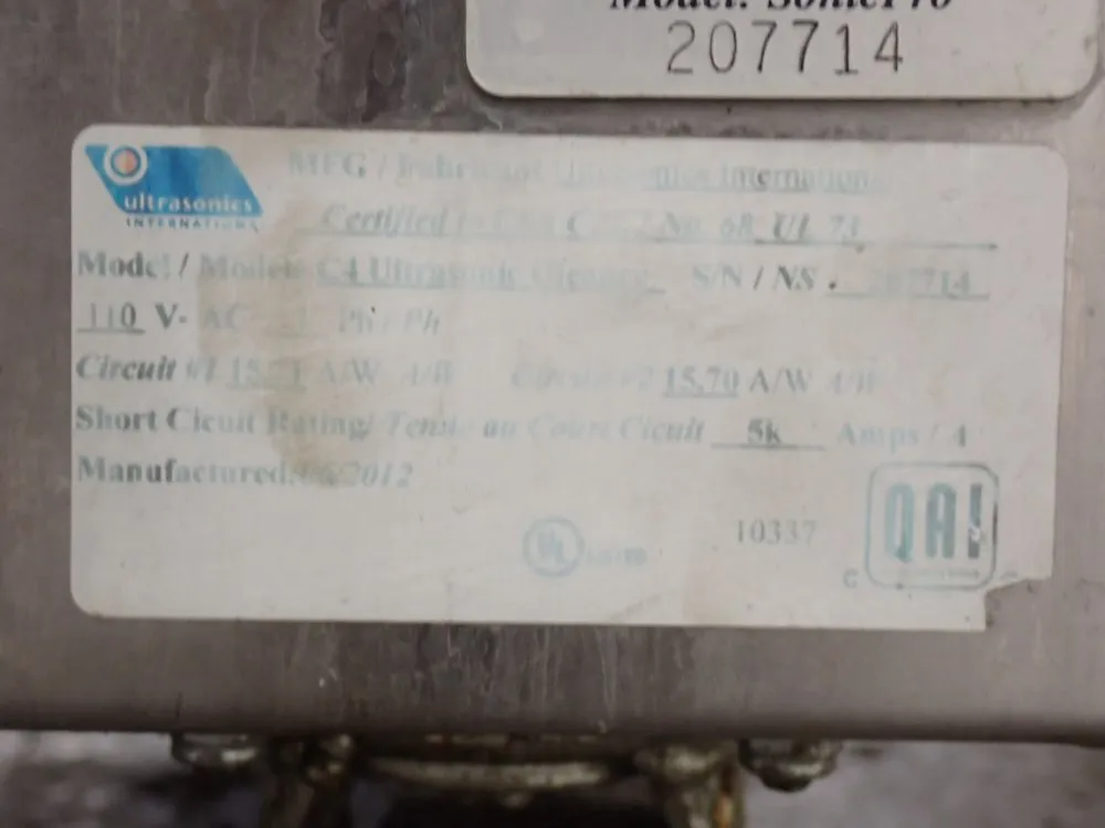 Ultrasonics International/fireline Systems 22" X 32" X 16" Sonic Pro/c4 Cleaning Line - Sonic Pro/c4