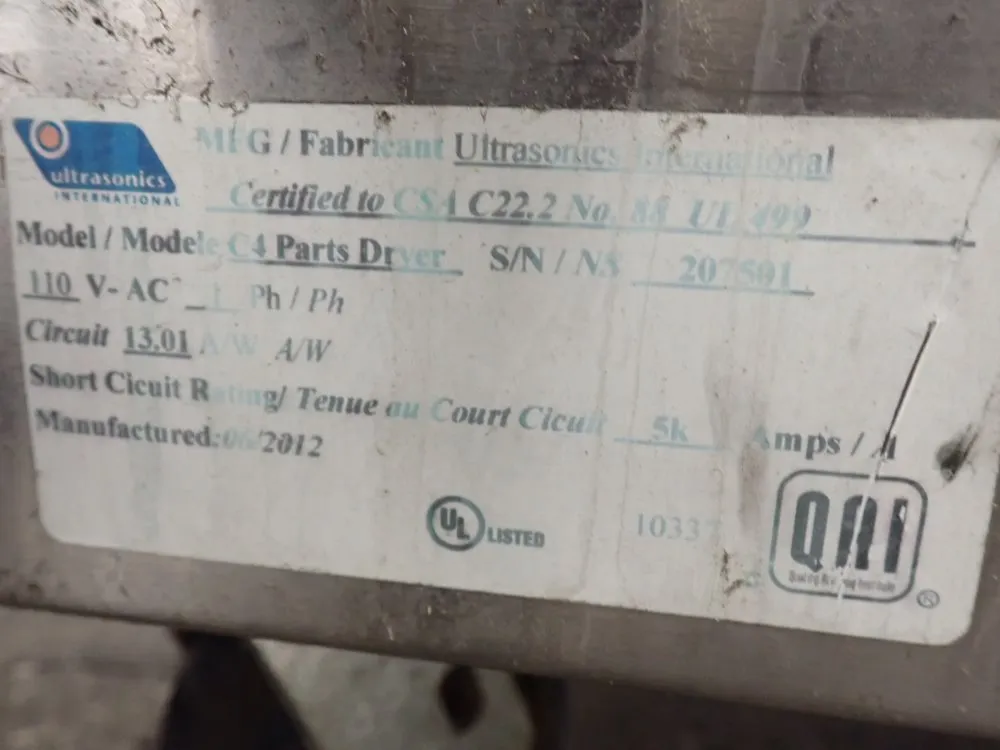 Ultrasonics International/fireline Systems 22" X 32" X 16" Sonic Pro/c4 Cleaning Line - Sonic Pro/c4