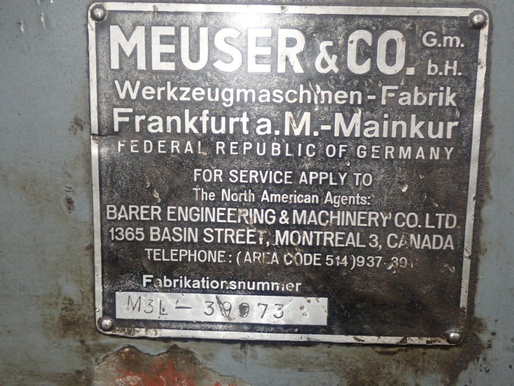 Meuser 29" / 36" X 120" Gap-bed Lathe