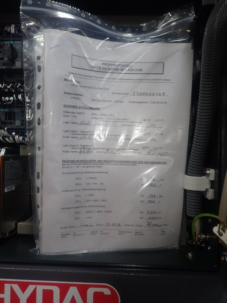 Hydac Rfcs-g4-007500-w-l-r24-3-iw Chiller - Rfcs-g4-007500-w-l-r24-3-iw