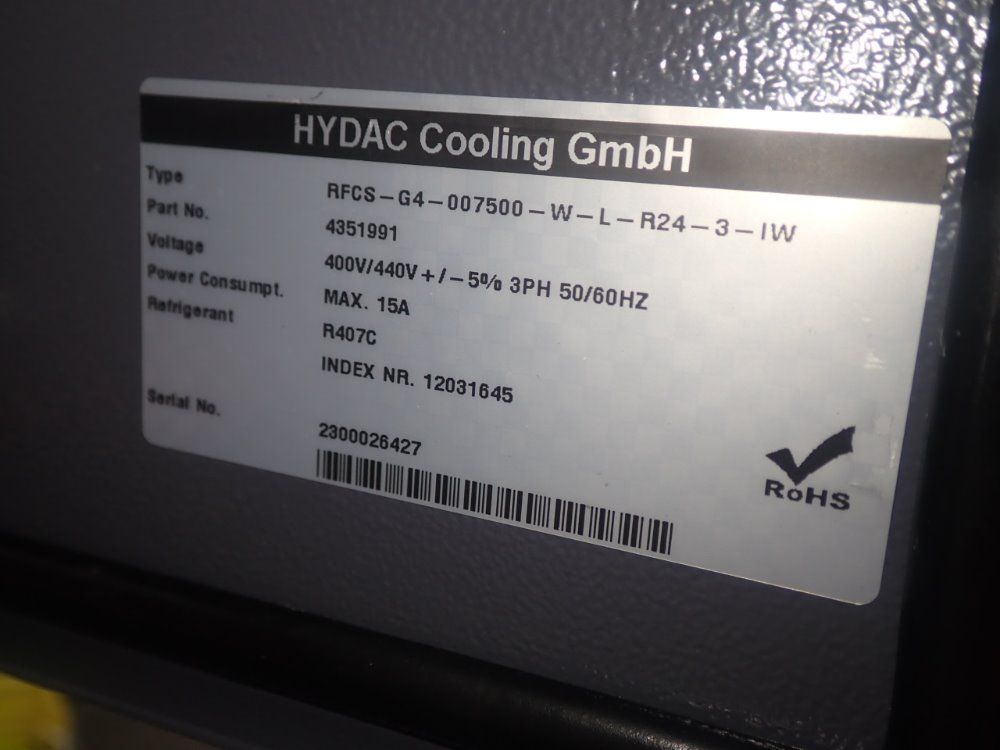 Hydac Rfcs-g4-007500-w-l-r24-3-iw Chiller - Rfcs-g4-007500-w-l-r24-3-iw