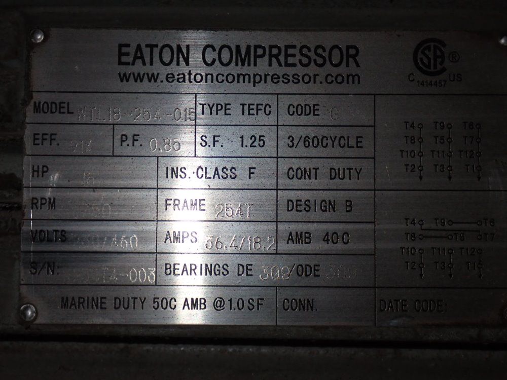 Eaton 15 Hp Srw3-15 Hp-230 Air Compressor - Srw3-15 Hp-230
