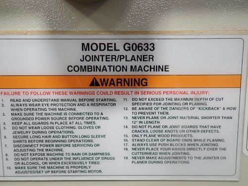 Grizzly Jointer/planer