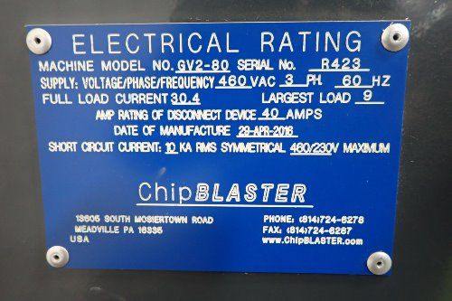 Chip Blaster Gv2 High Pressure Coolant System - Gv2-80