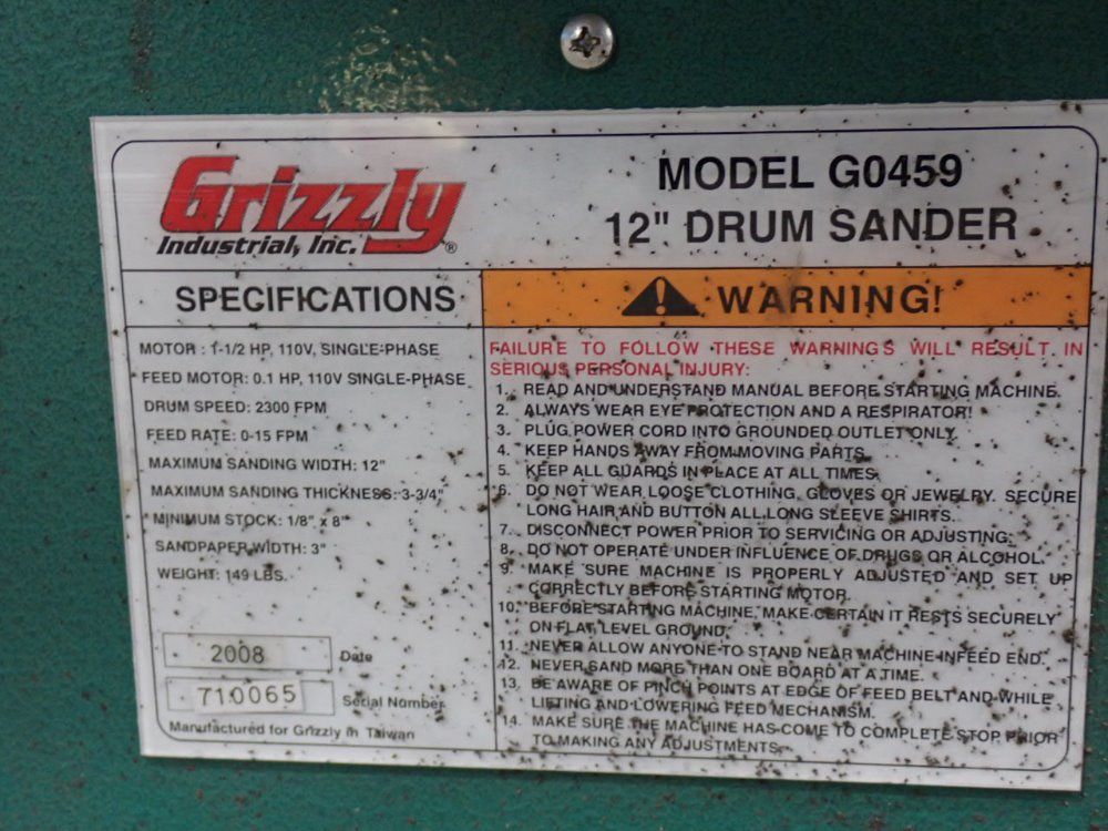 Grizzly Drum Sander