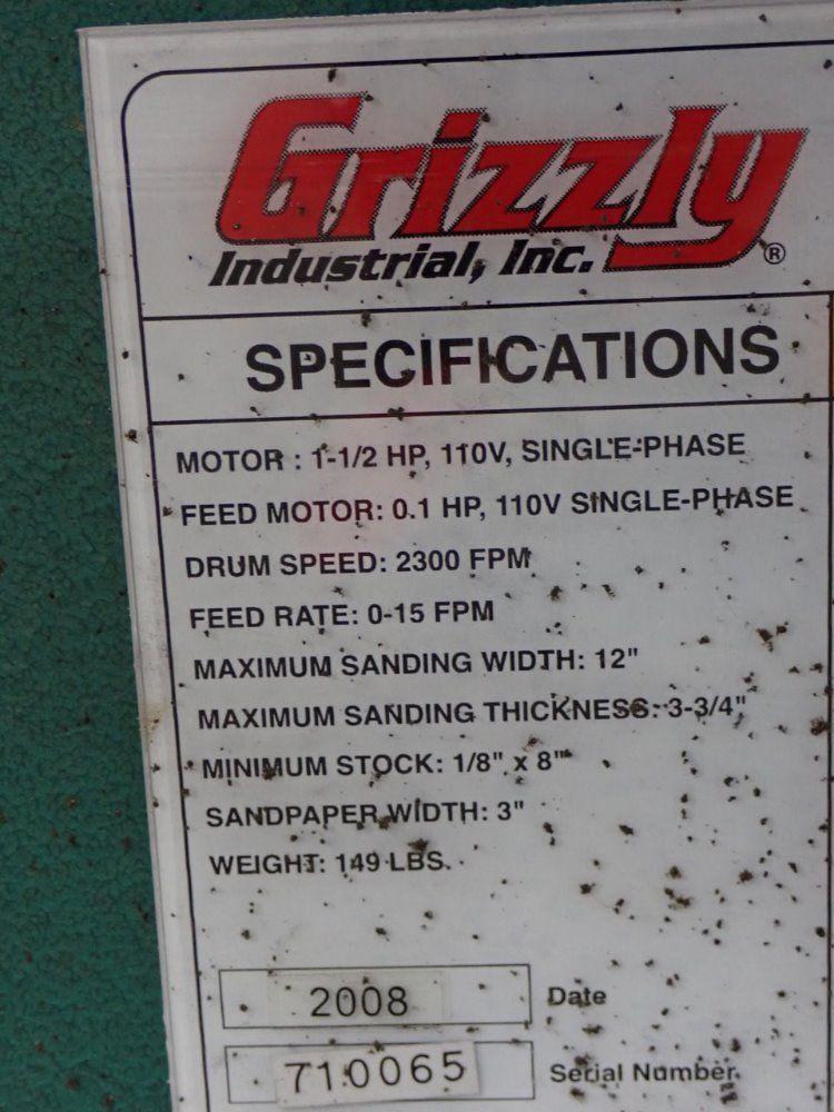 Grizzly Drum Sander