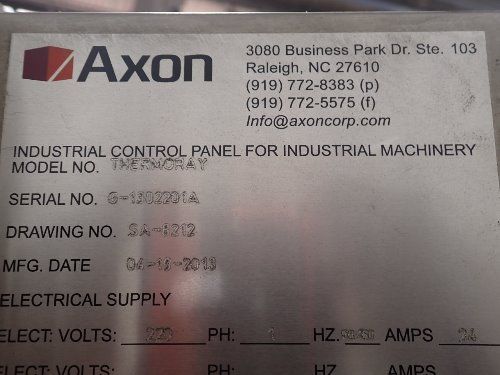 Axon 4"w X 30"l X 7"h Id Thermo Ray Heat Shrink Tunnel - Thermo Ray