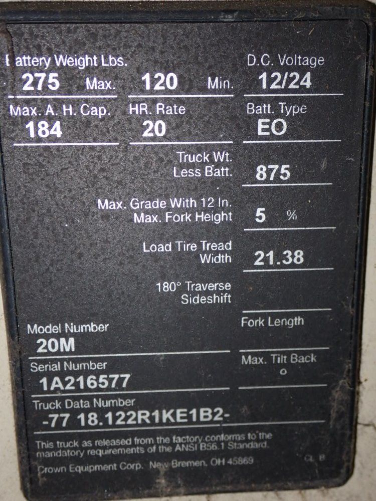 Crown Electric Walkbehind Forklift