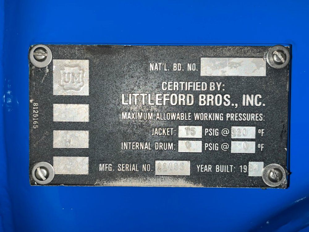 Littleford Littleford Fm130d Ss Mixer 46 Cu Ft