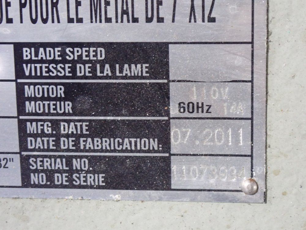 Baileigh 7 X 12 Bs712m Horizontal Band Saw  Bs712m