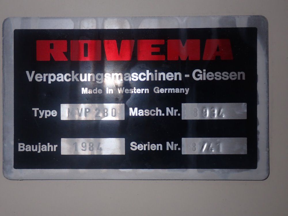 Rovema Mvp280 Vertical Form Fill Seal Machine - Mvp280