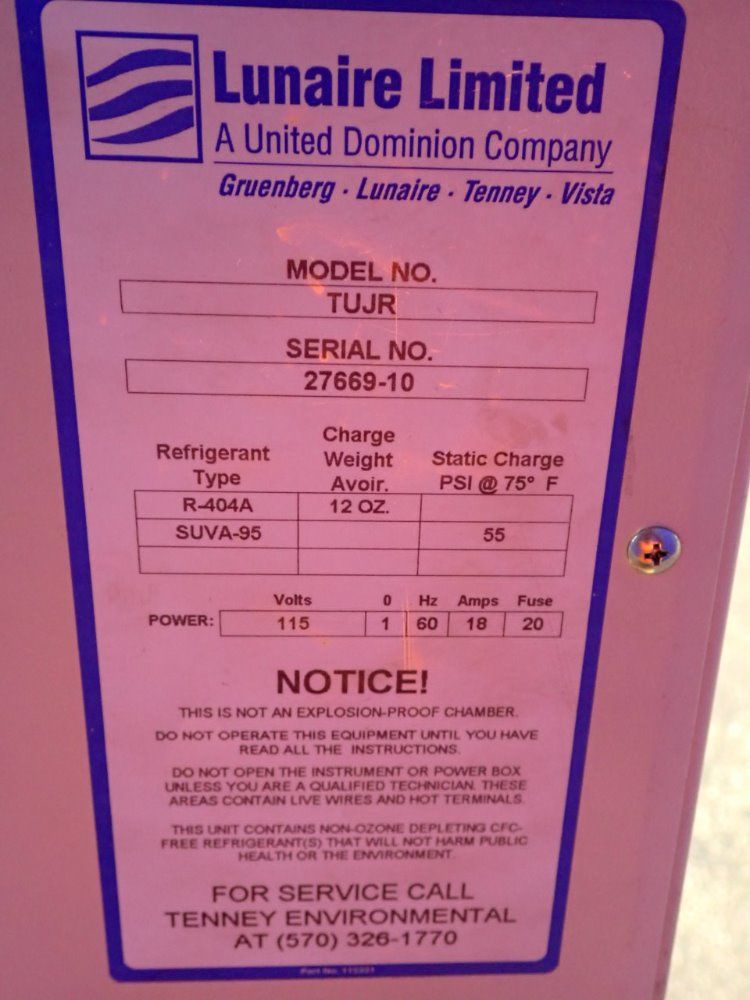 Lunaire Limited/tenney Tujr Environmental Chamber - Tujr