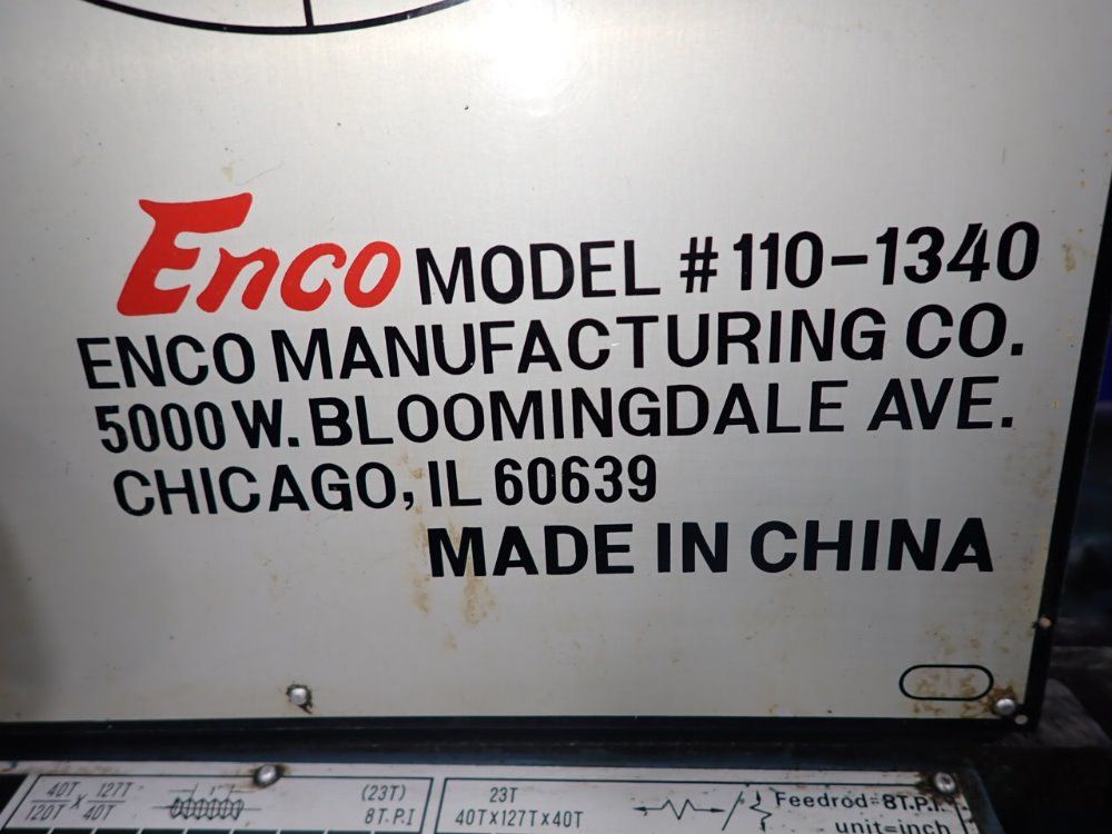 Enco 13" X 38" 110-1340 Gap Bed Lathe - 110-1340
