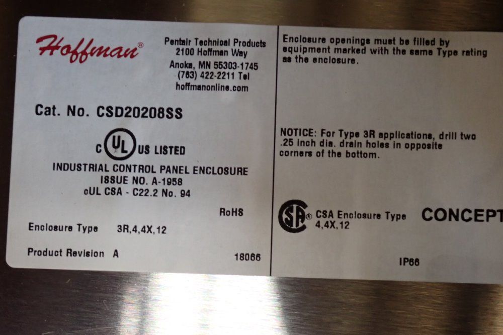 Hoffman 20x19x8 Concept Wall-mount Enclosure - Csd20208