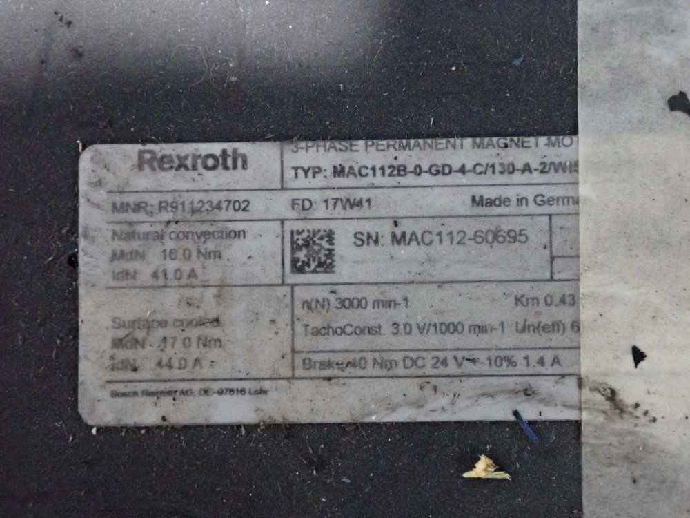 Rexroth Permanent Magnet Motor - Mac112-0-gd-4-0/13d-a-2