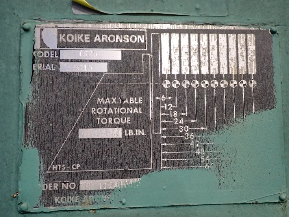 Koike Aronson Welding Positioner - Ts25,hs25va
