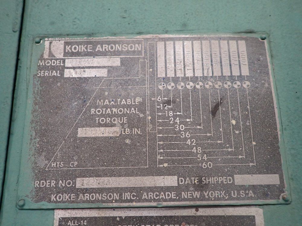 Koike Aronson Welding Positioner - Ts25,hs25va