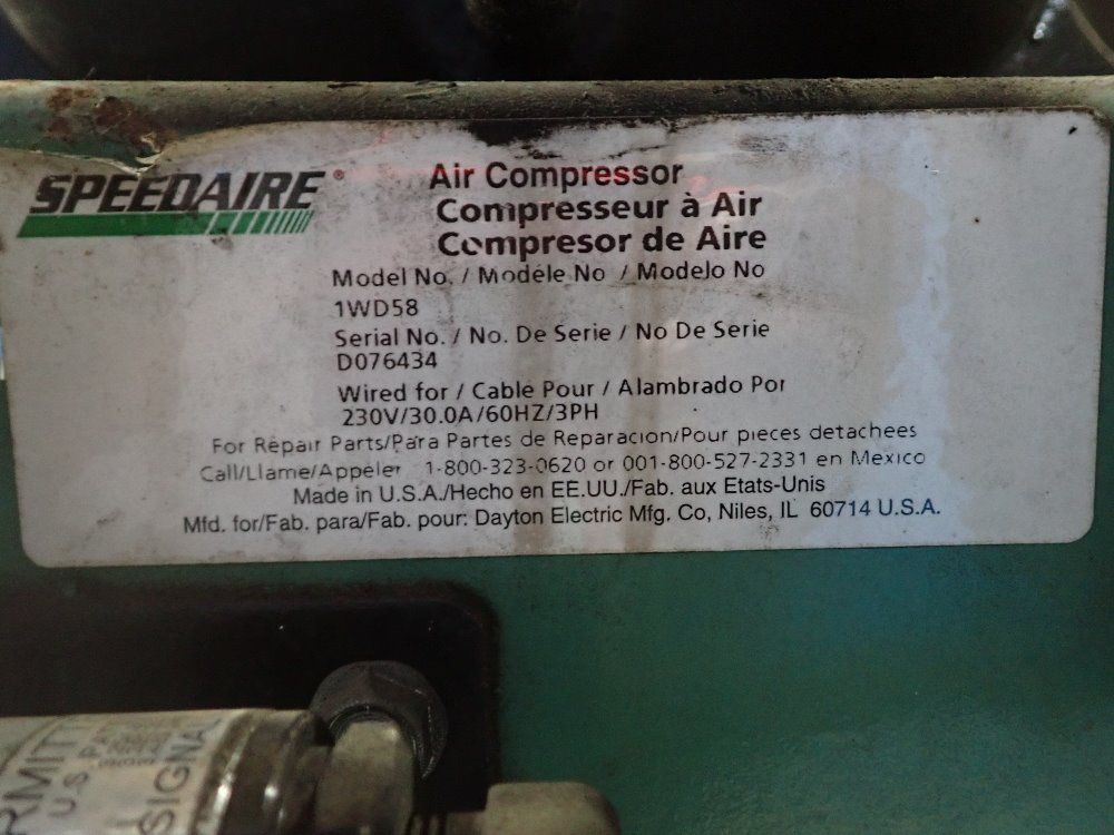 Speedaire 5hp Air Compressor - 1wd58