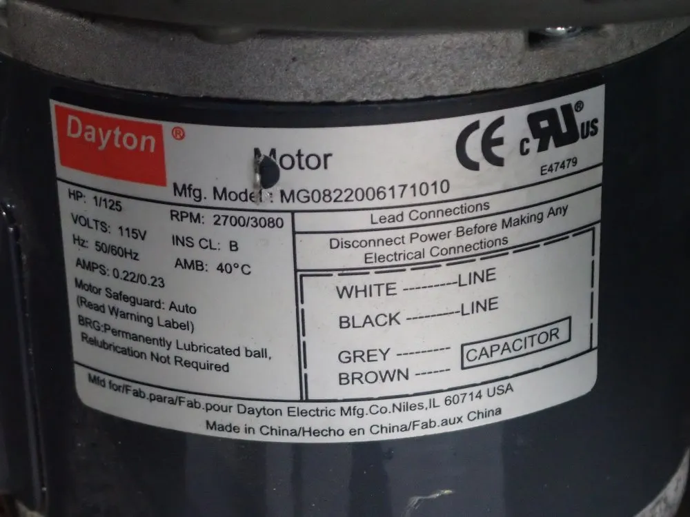 Dayton 1/125 Hp Blower - Mg0822006171010