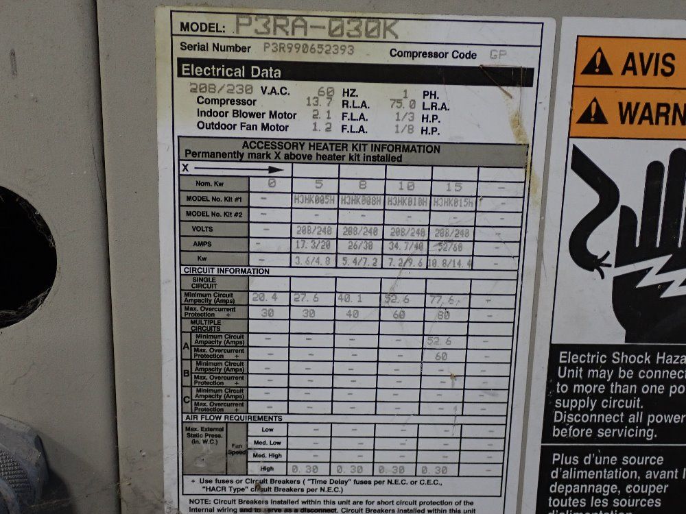 Intertherm Air Conditioner - P3ra-030k