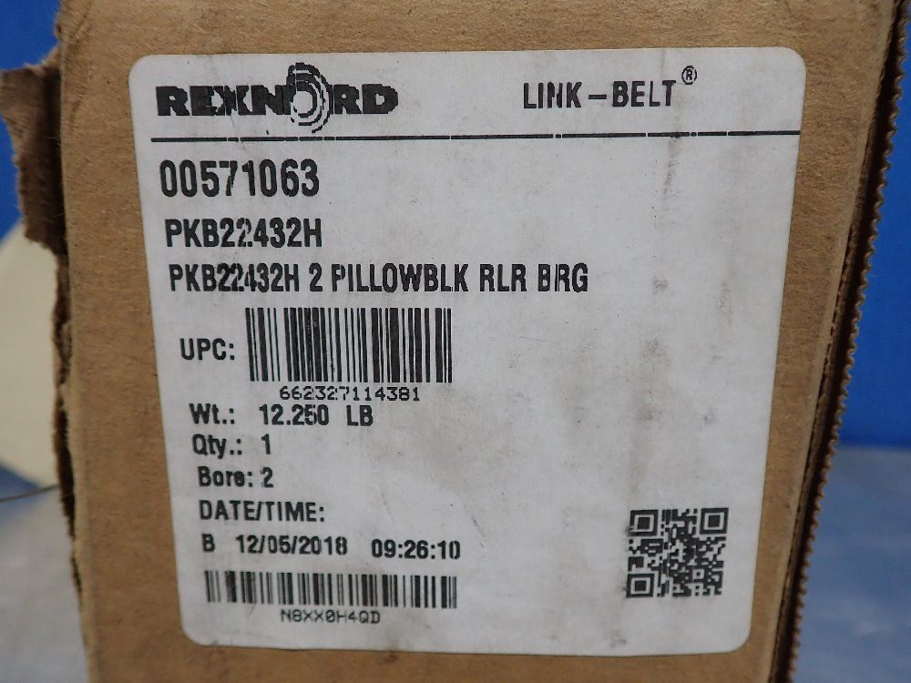 Rexnord 2" Bore Pillow Block Bearing - Pkb22432h